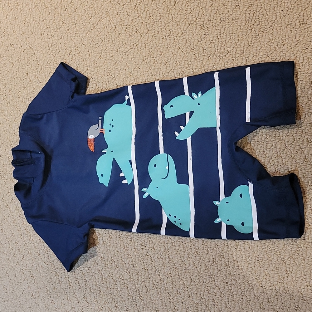 Carter's toddler boy / baby boy one piece rash guard swim suit, 12 months